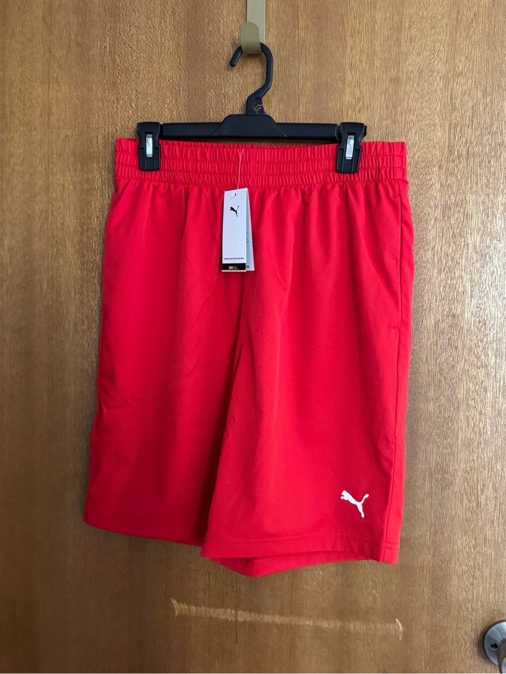 Puma Red Athletic Shorts with White Logo